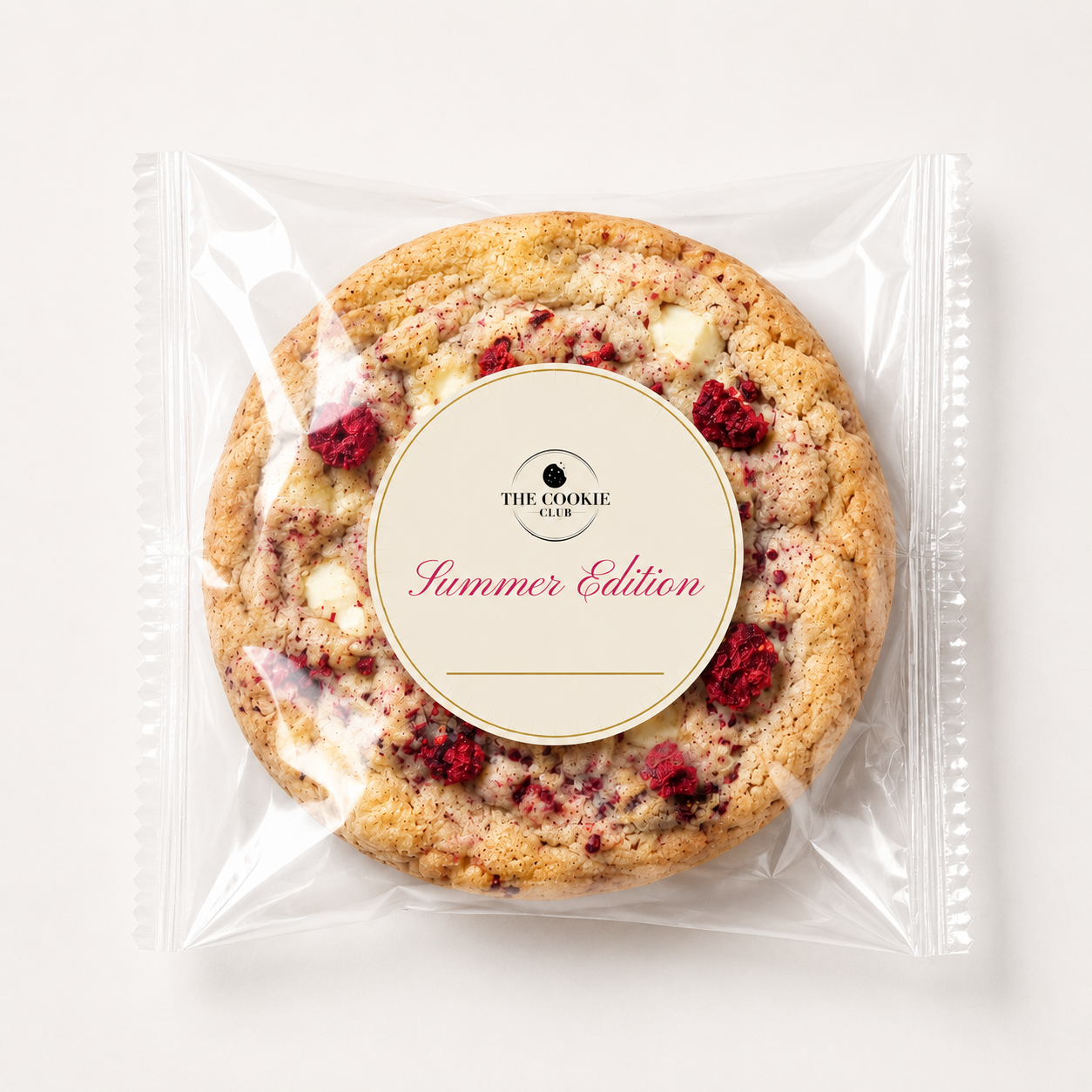 Himbeere Weiße Schokolade Cookie einzeln verpackt