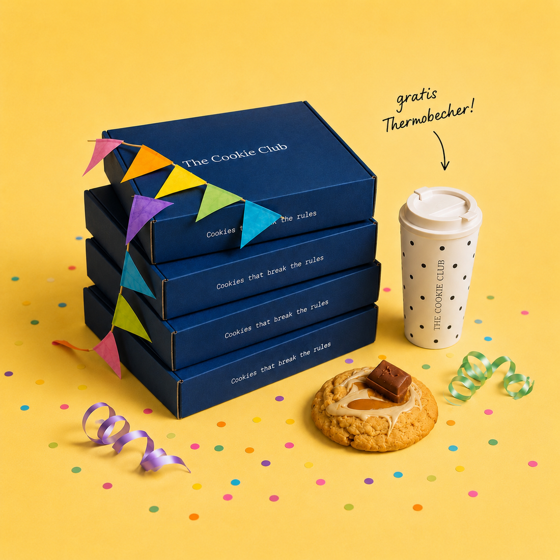 🎉 Mega Party 24 Premium-Cookies Set + Thermobecher gratis